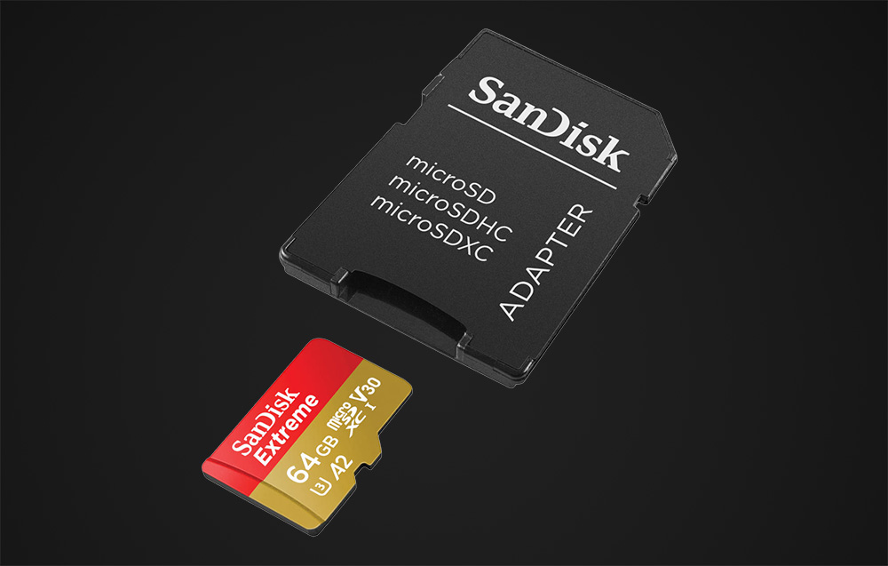 SanDisk Extreme microSDXC UHS-I U3 minneskort SDSQXAH-064G-GN6AA - 64GB