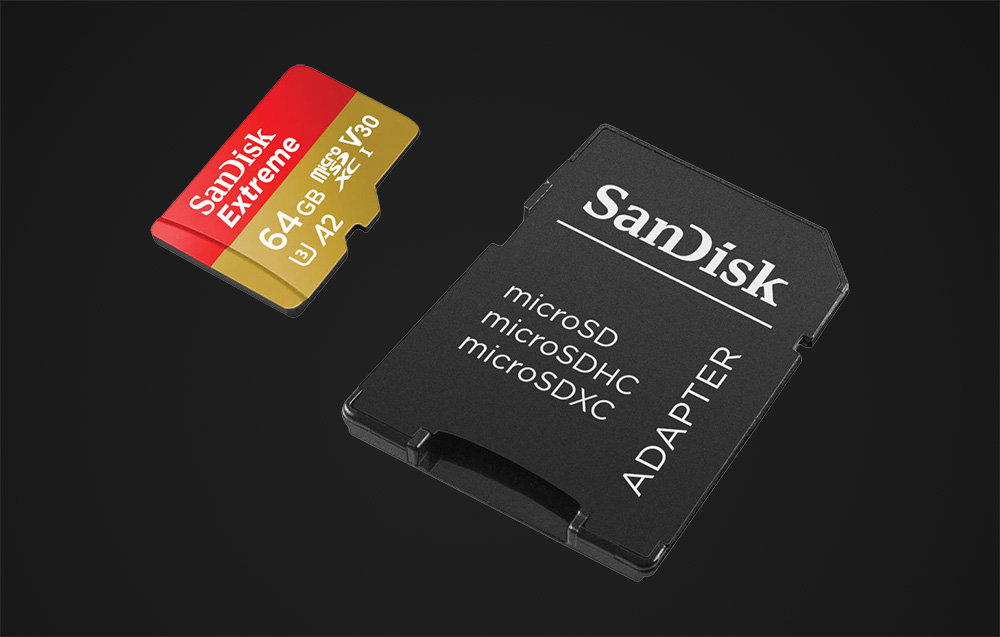 SanDisk Extreme microSDXC UHS-I U3 minneskort SDSQXAH-064G-GN6AA - 64GB