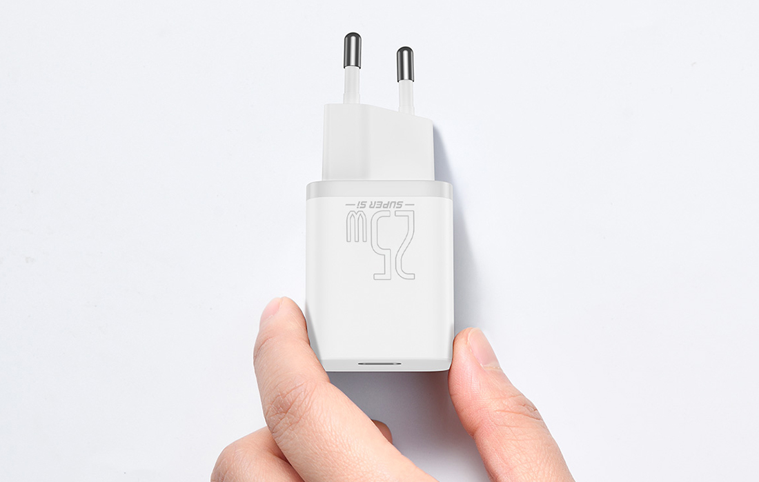 Baseus Super Si USB-C snabbladdare 25W - vit