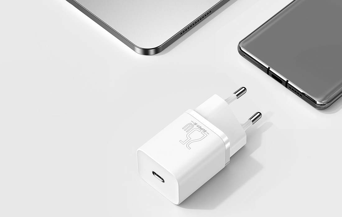 Baseus Super Si USB-C snabbladdare 25W - vit
