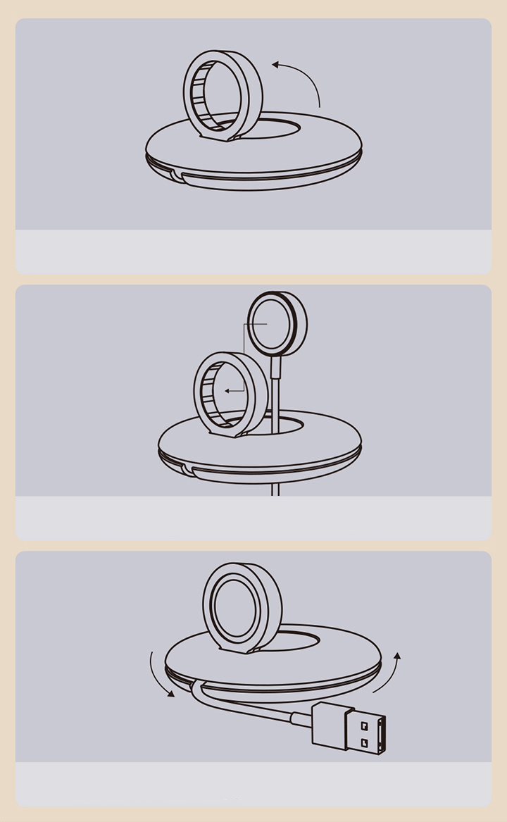 Baseus Planet kabelupprullare/hållare - Apple Watch-laddare - Svart