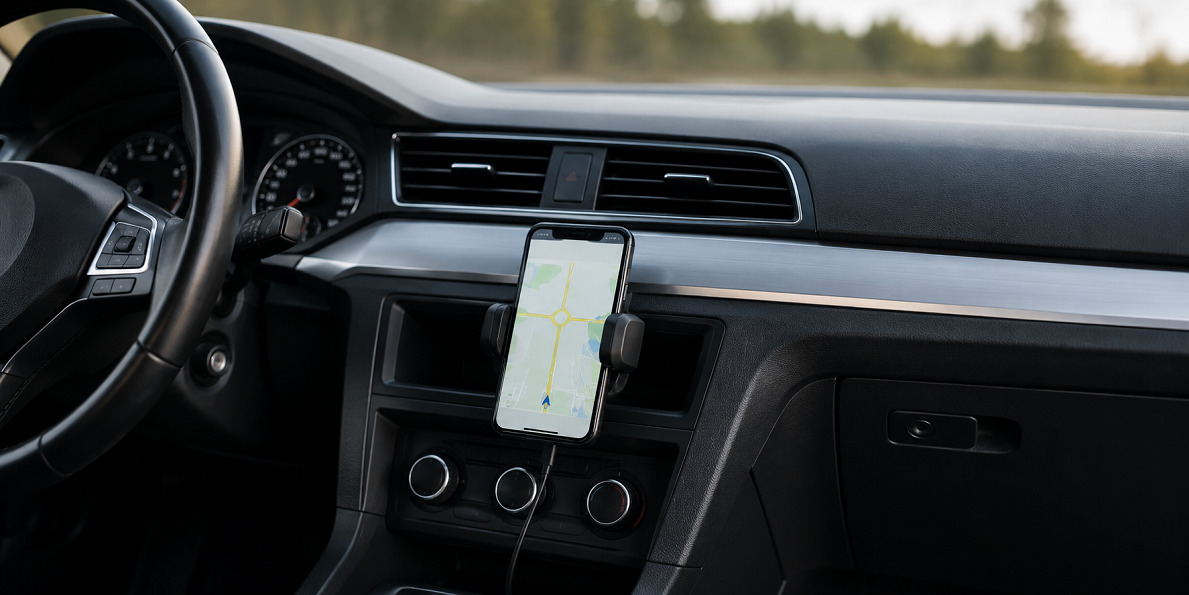 S&auml;ker placering av mobilh&aring;llare utan skymd sikt