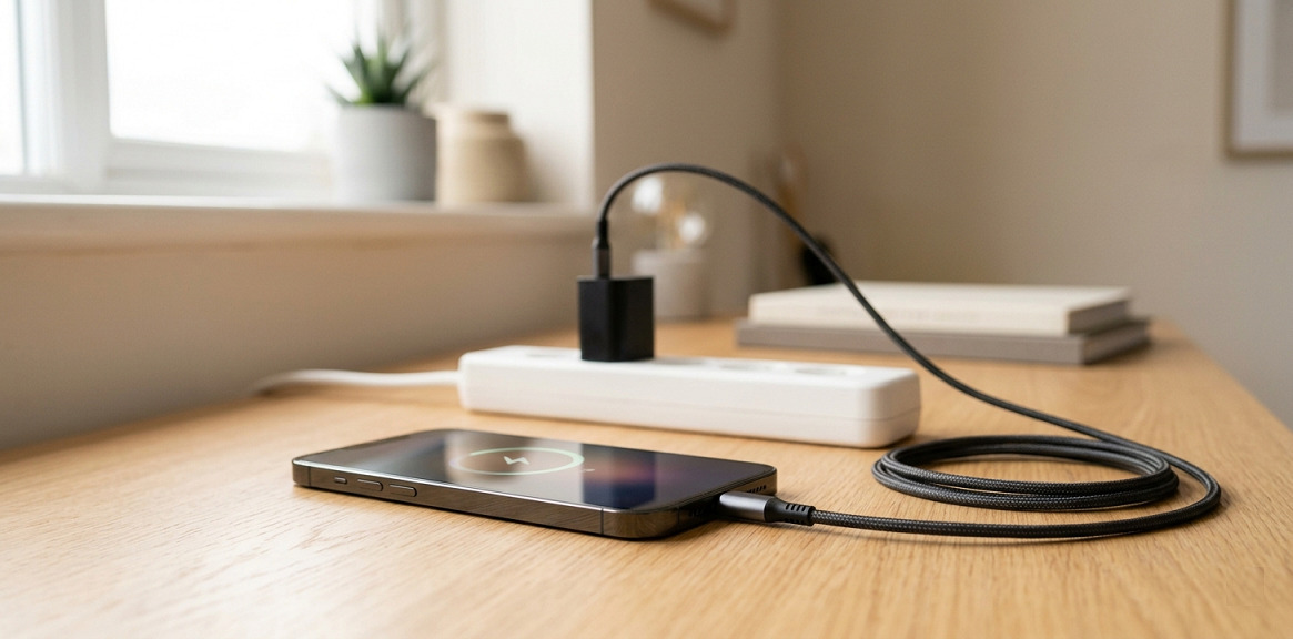 Börja med telefonen stöder den snabbladdning